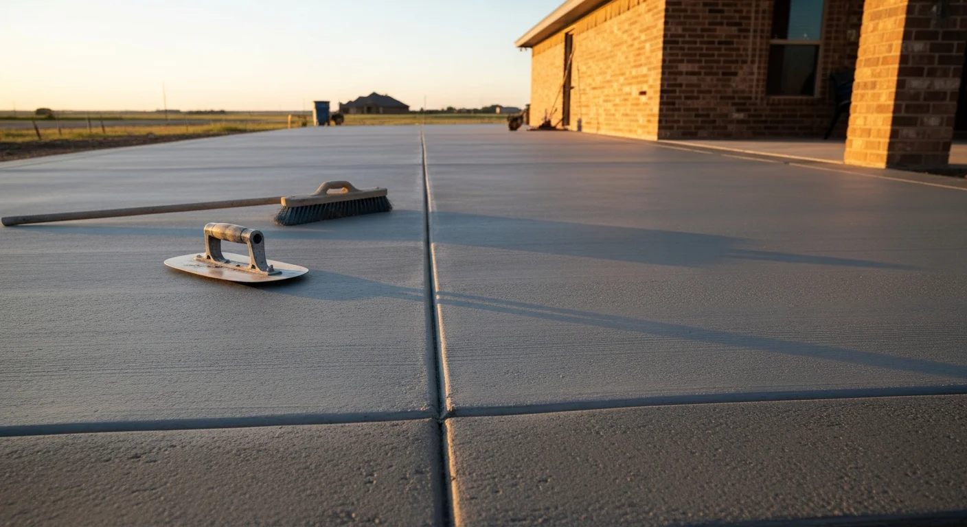Finished concrete driveway and patio installation