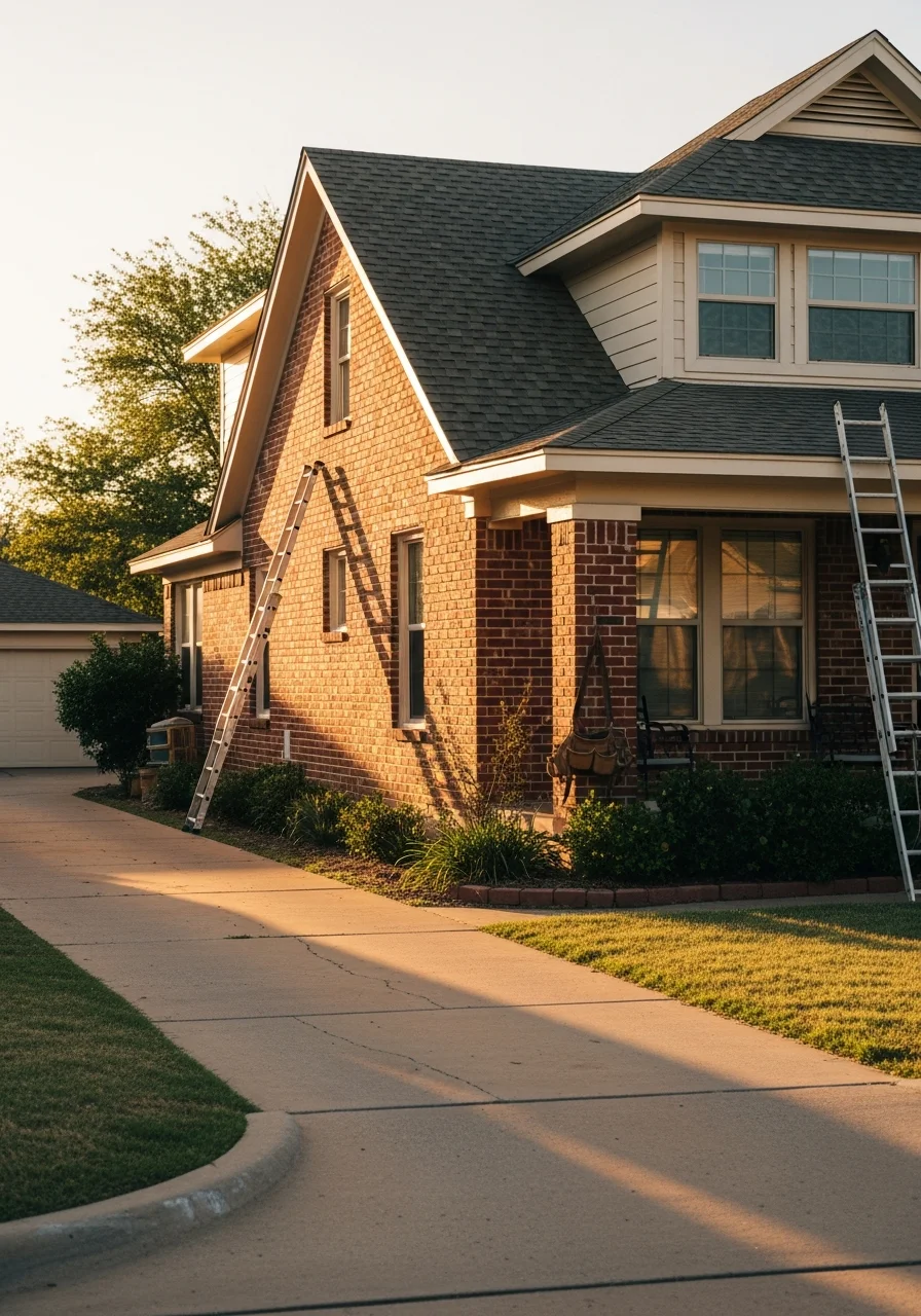 Service professional working on an Abilene home property.