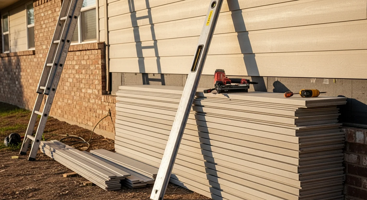 A Lubbock, TX home with newly installed siding, updated exterior trim, and a replaced front door completed by KingMade CRC LLC. The finished exterior shows clean lines and weather-ready materials suited for the West Texas climate.